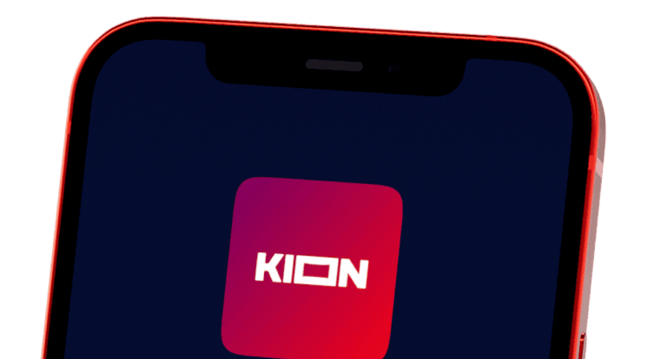 Смартфон и логотип KION