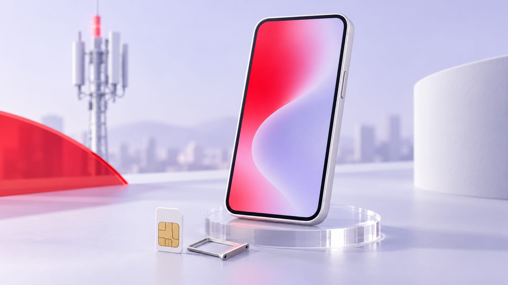 Смартфон и SIM-карта для выбора мобильной связи